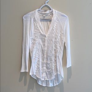 Tiny for Anthropologie white embroidered blouse
